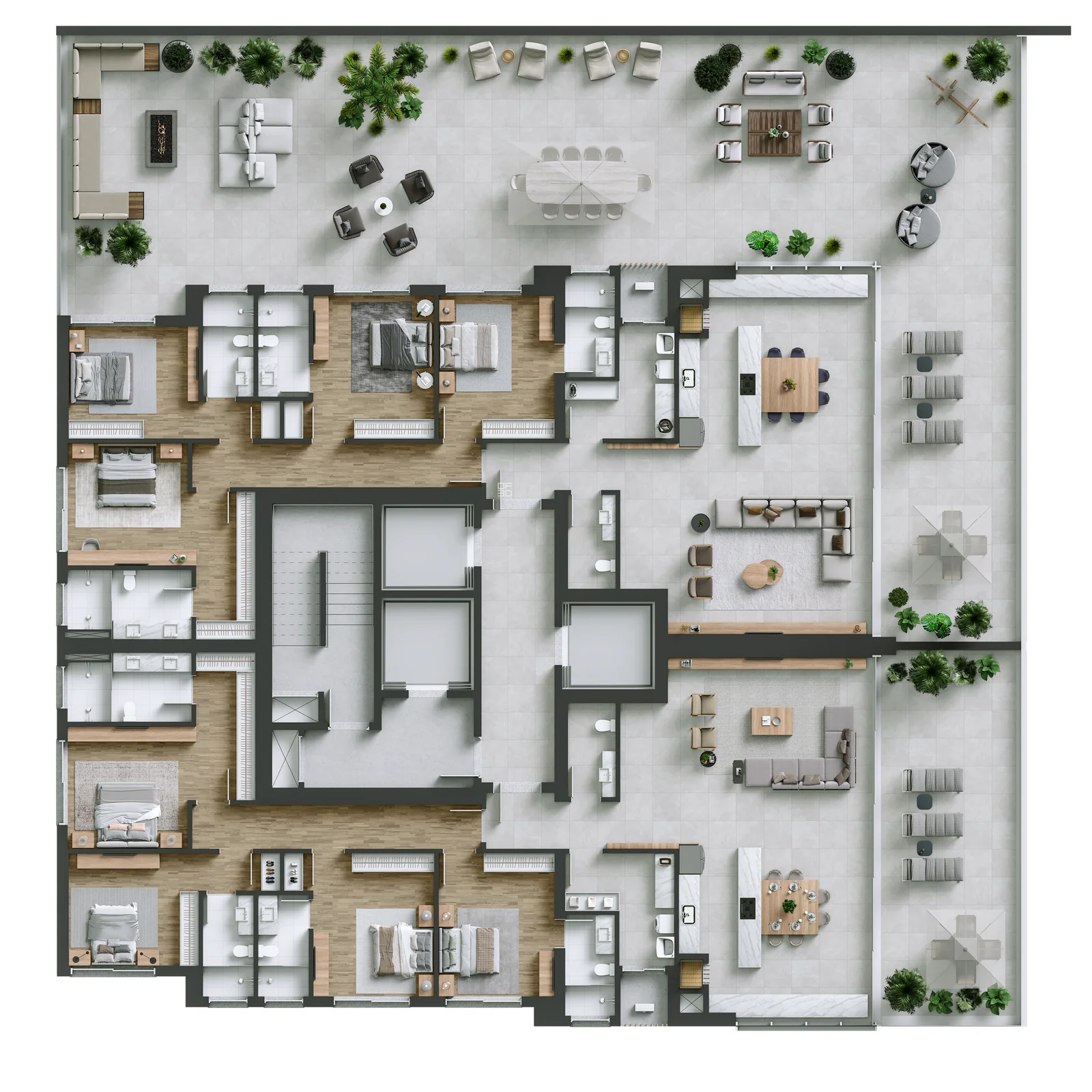 Planta — Apartamento Diferenciado do High Tower (planta com terraço)