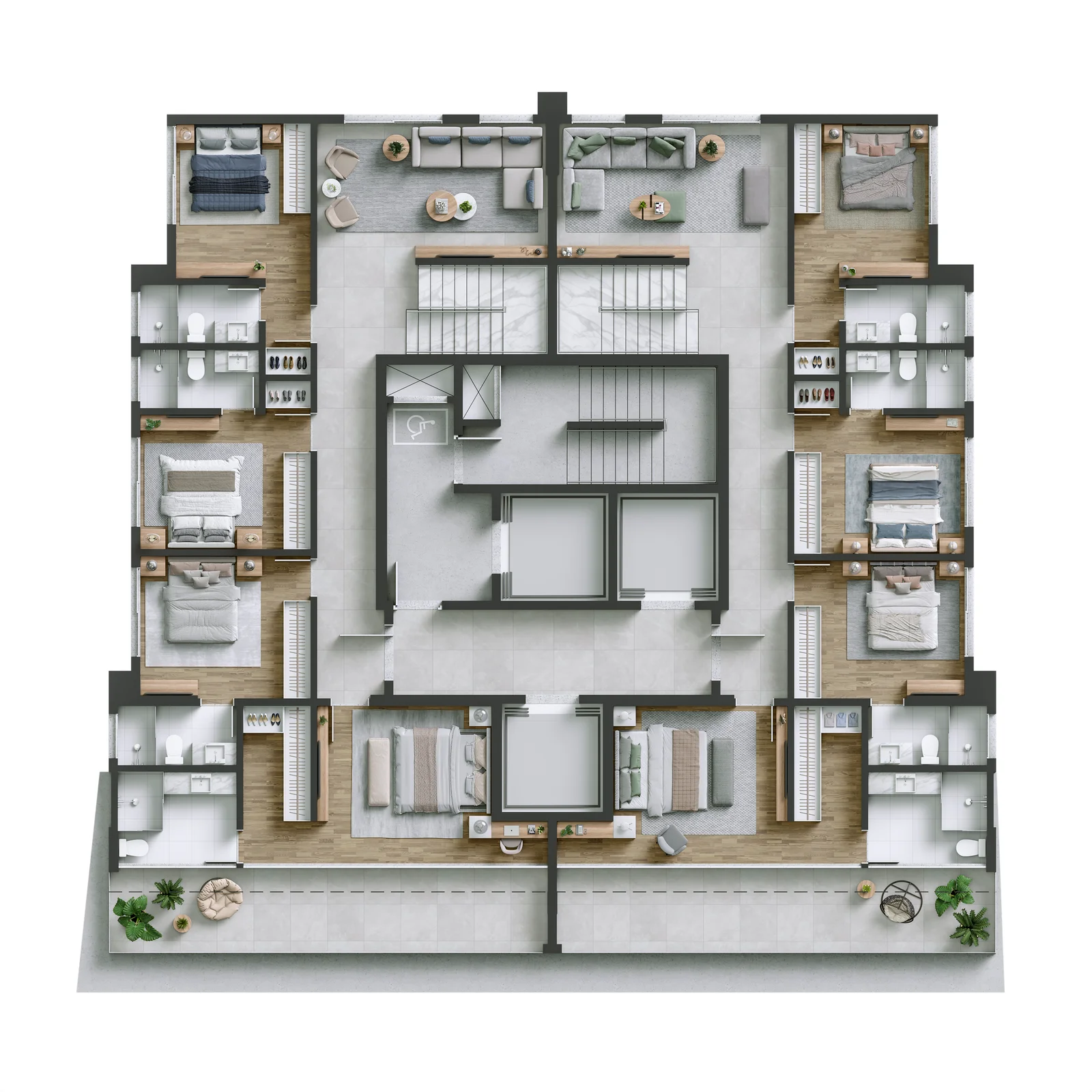 Planta — Cobertura Duplex do High Tower (pavimento inferior)