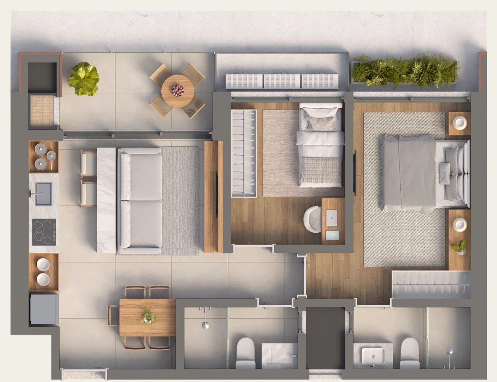Planta — Apartamento Tipo 01 do Isla