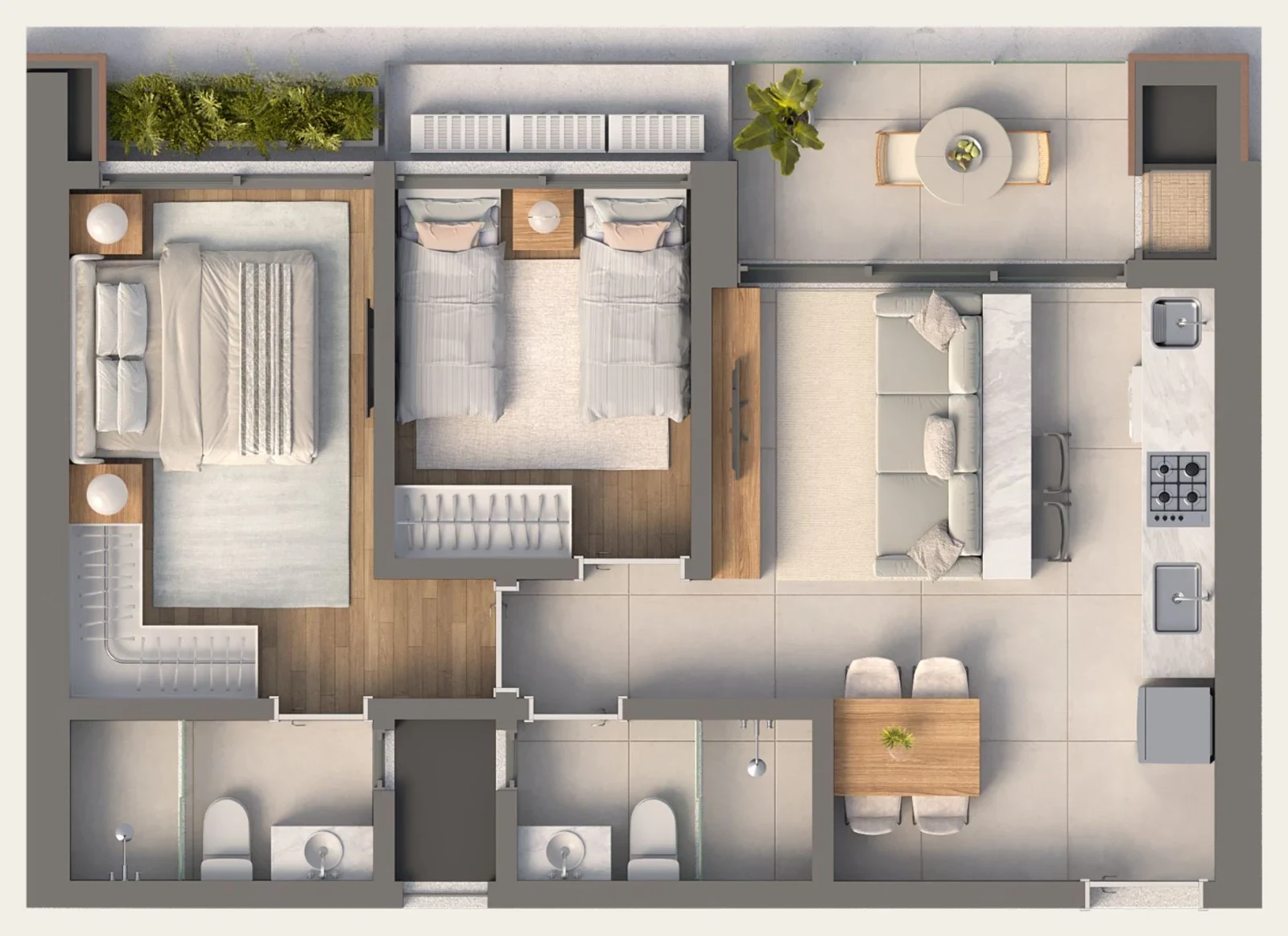 Planta — Apartamento Tipo 02 do Isla