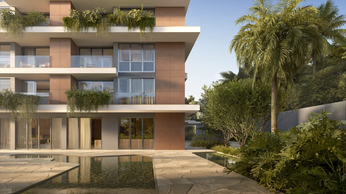 Praça de acesso do Isla Residencial Clube