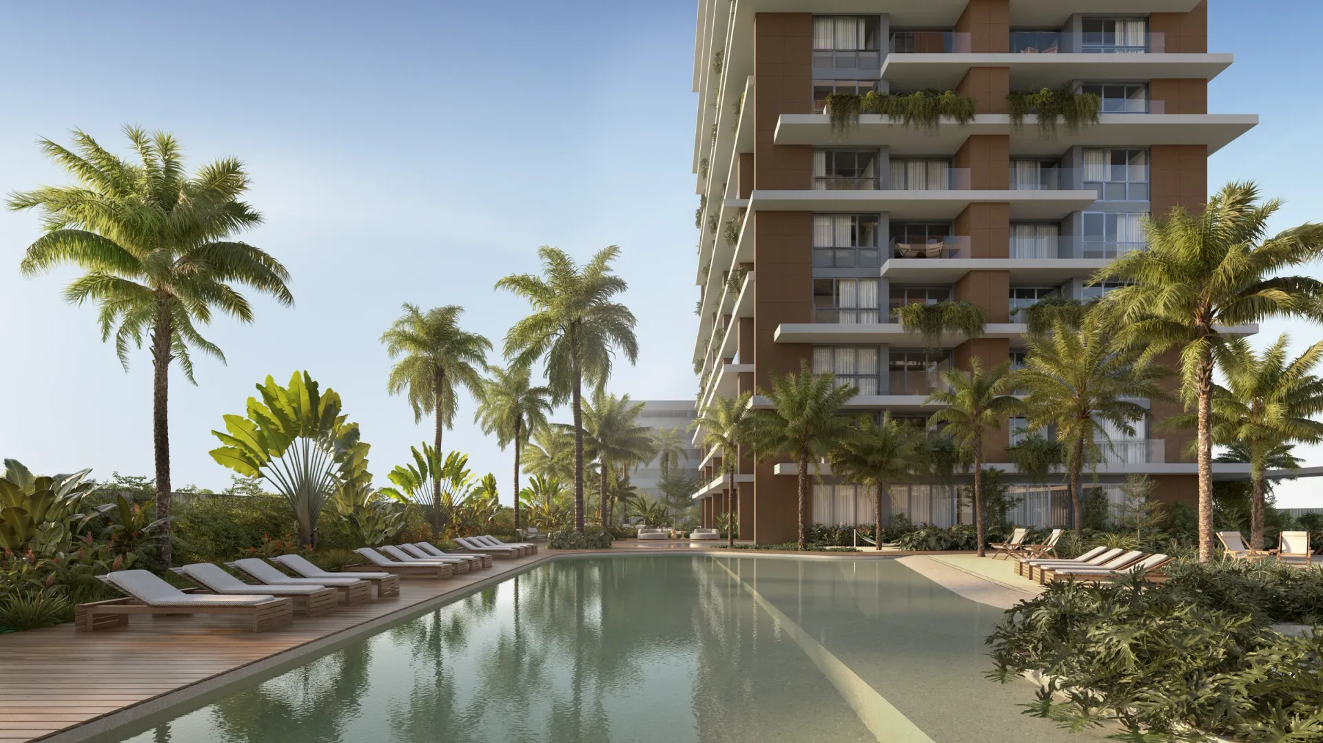 Piscina com redário do Isla Residencial Clube