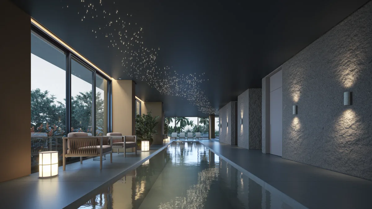 Spa com piscina interna do Isla Residencial Clube