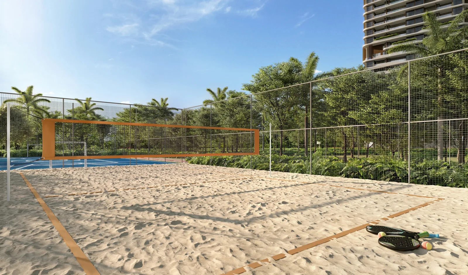 Quadra de beach tennis do Lagom Perequê