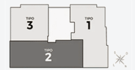 Posição do apartamento tipo 2 no pavimento